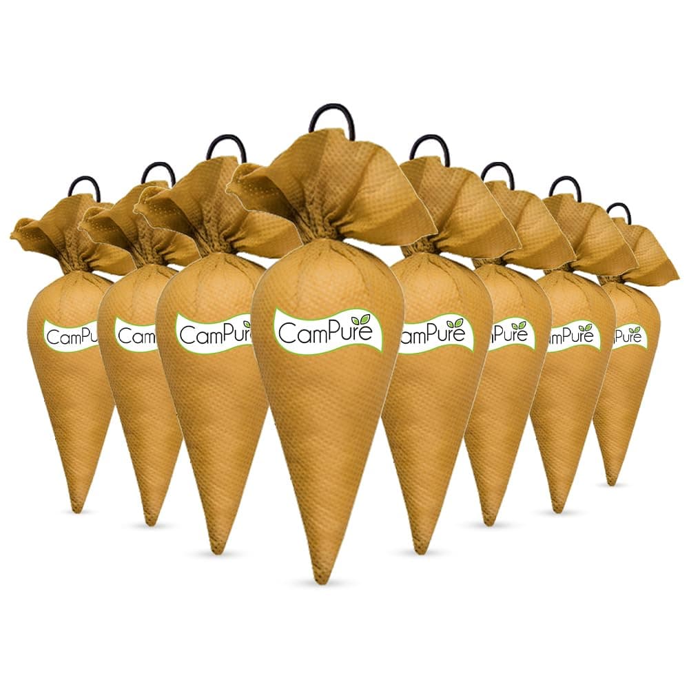 CamPure Camphor Cone (Sandalwood) Pack Of 8-100% Organic | Air Freshener For Car, Wardrobe, Office Cabin's, Drawers, Travel Bag & Bathroom, Granule