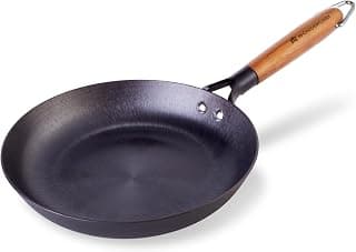 Wonderchef Pre-Seasoned Ferro Light 24cm Cast Iron Fry Pan | 1.4L | Acacia Wooden Handles | Gravity Moulding Technology | No Chemical Coating |10 Year Warranty