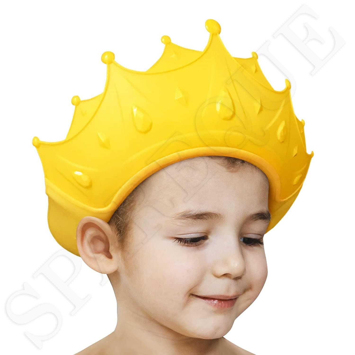 Baby bath Shower Cap,Bath Visor hat for Eye and Ear wash Protection,Adjustable Silicone Bathing Crown Waterproof Shampoo hat for Washing Hair, Shower Bathing Protection Bath Cap for Toddler, Baby, Kids, Children