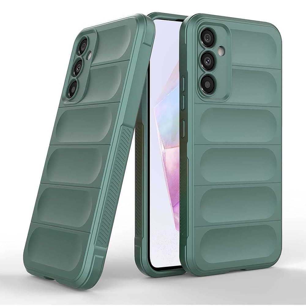 Amazon Brand - Solimo Mobile Cover for Samsung Galaxy A35 5G | Full Camera Protection | Liquid Silicon Case | Flexible Bumper Case for Samsung Galaxy A35 5G (Green)