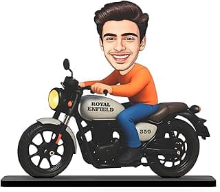 Personalized Motorcycle Rider Caricature Gift Custom Photo Stand Birthday Gift for Husband Boyfriend Friend Unique Biker Cartoon Photo Frame (Motorcycle Rider-3)