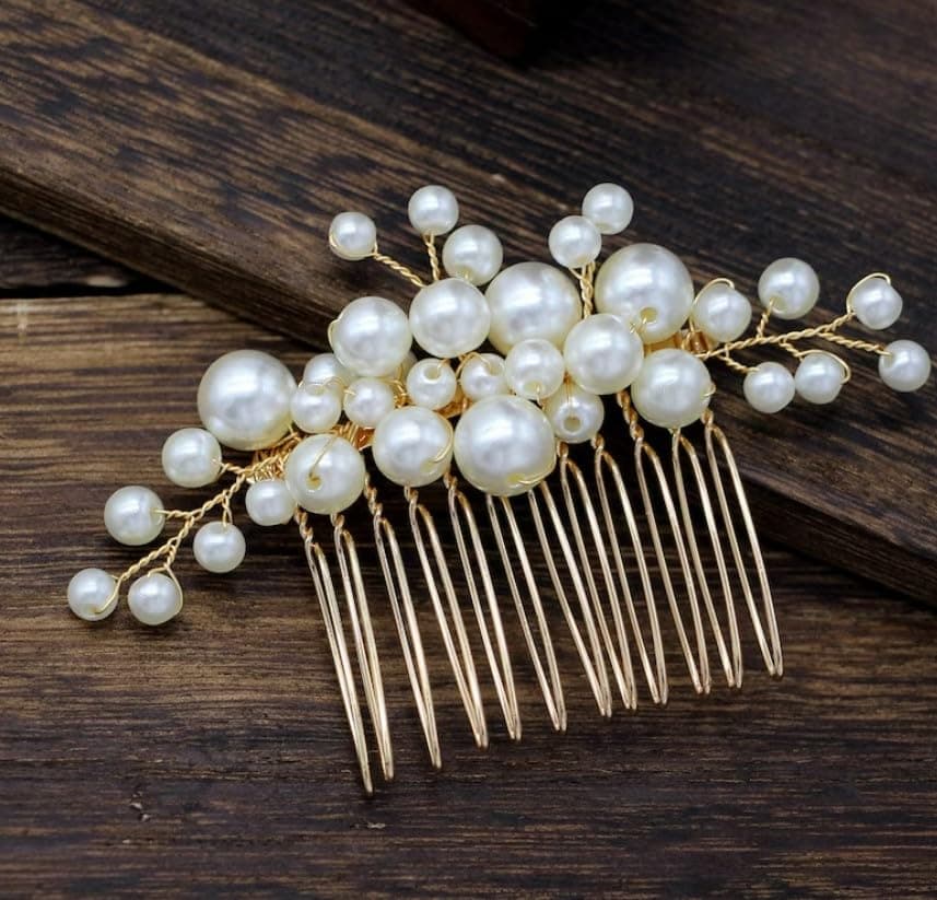 DHANABAPA Pearls Hair Pin For Women, Juda Bun, Hair Pins - Floral Bridal Brooch & Hair Pins-Hairstyle Decoration Bride Clips, Stylish for Wedding - Hair Accessories Pearl Style-1pc, White.
