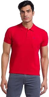 Parx Men's Pure Cotton Solid Pattern Regular Fit Rib Collar Polo Neck Half Sleeve Casual T-Shirt