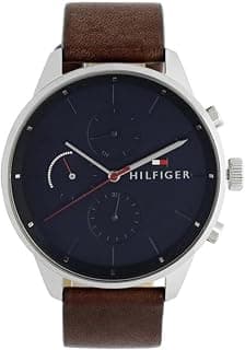 Tommy Hilfiger Chase with Multidial Blue Dial Brown Strap Watch for Men - NTTH1791487W