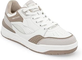 Red Tape Women's Sneakers White Black Pu Round Toe Lace-Up