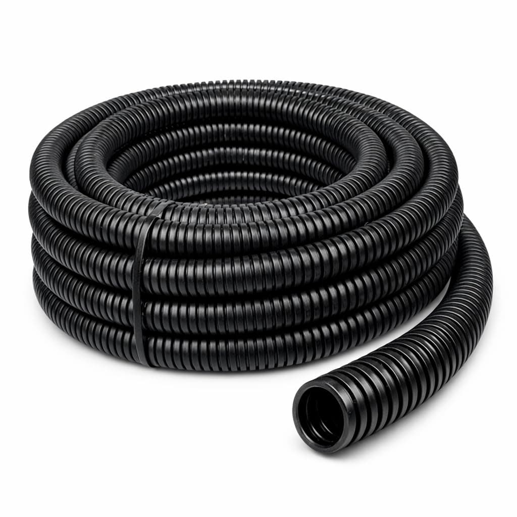 Sylix ® 10mm Flexible PVC Corrugated Conduit Pipe - Black Electrical Wire Protection Tube (10 Meter)