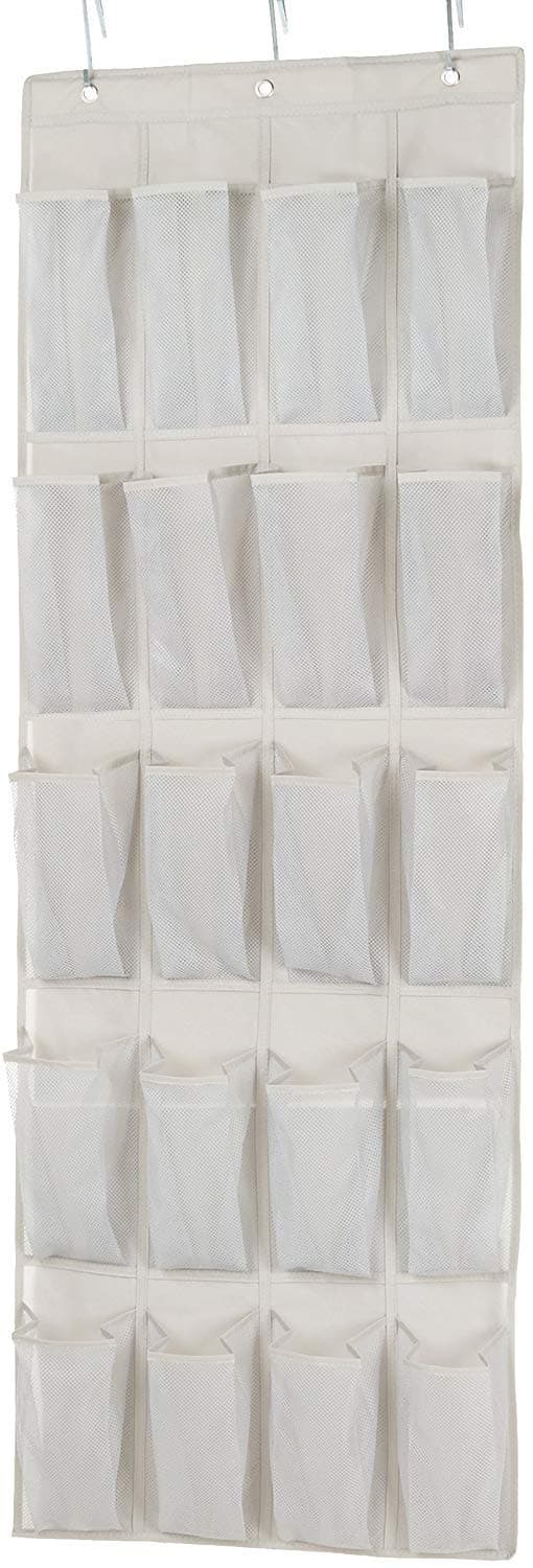 AmazonBasics 20 Pair Over-the-Door Shoe Organizer,White