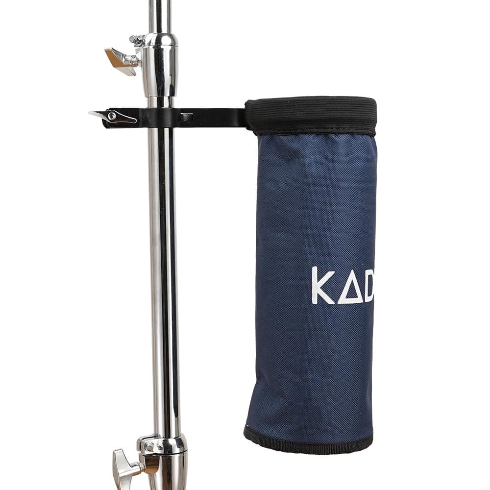 Kadence DSTK-BKTBLU Jamming Series Drumstick Holder Bucket | Collapsible, Heavy-Duty Polyester Pouch | Open-Top Design with Stand-Mount Clamp | Holds up to 10 Pairs of Sticks | Blue