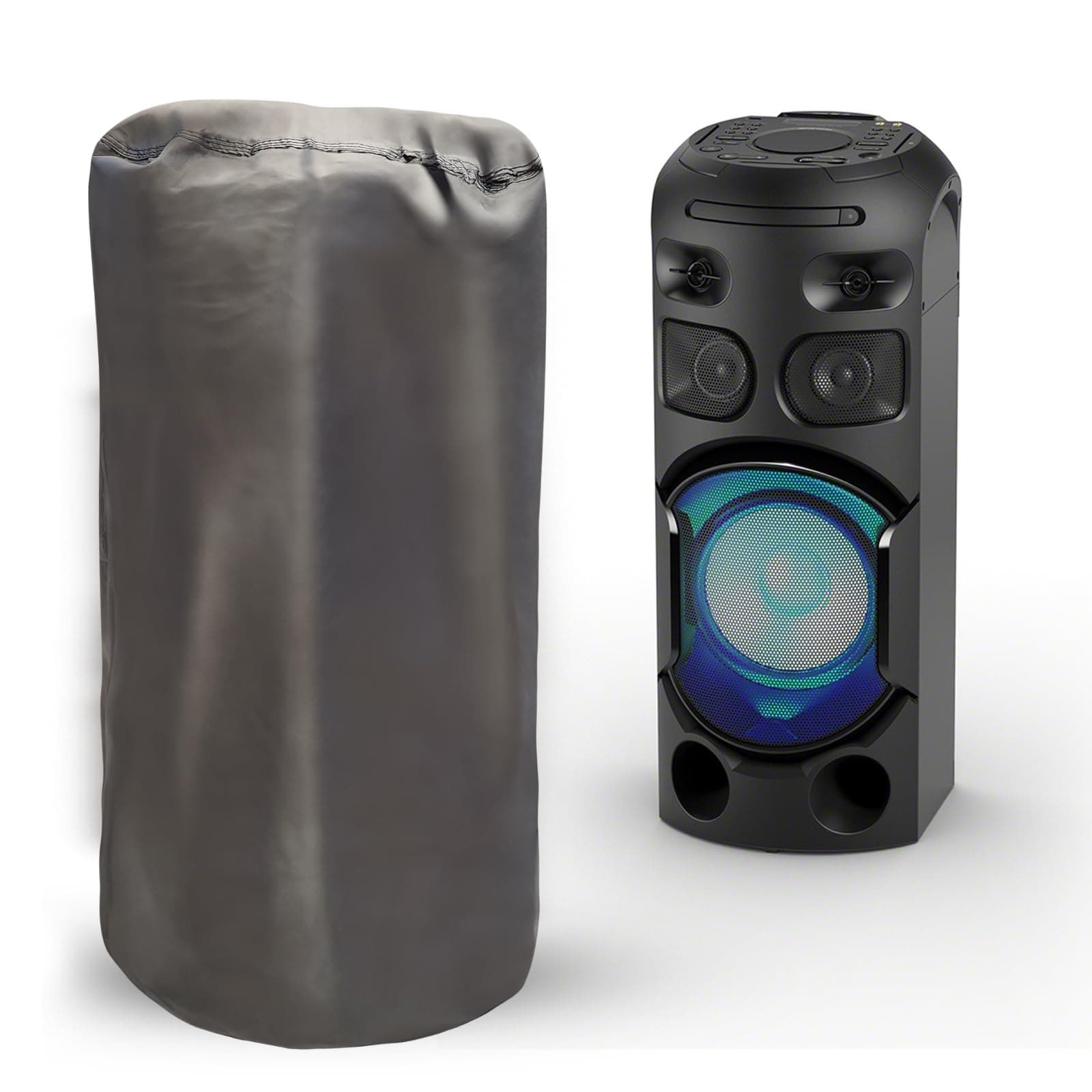 Autofact Premium Dust Cover for Party Speakers upto Dimesnions 36-inch Height & 16-inch Diameter , Ideal for Sony MHC V73D, JBL, Boat & More - Keep Your Audio Gear Clean and Dust-Free (Grey)