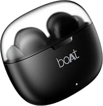Boat Airdopes 212 Bluetooth TWS Wireless Earbuds with Mic, 50H Battery, ENx Tech, Beast Mode, ASAP Charge, Easy Touch Controls - Noir Black