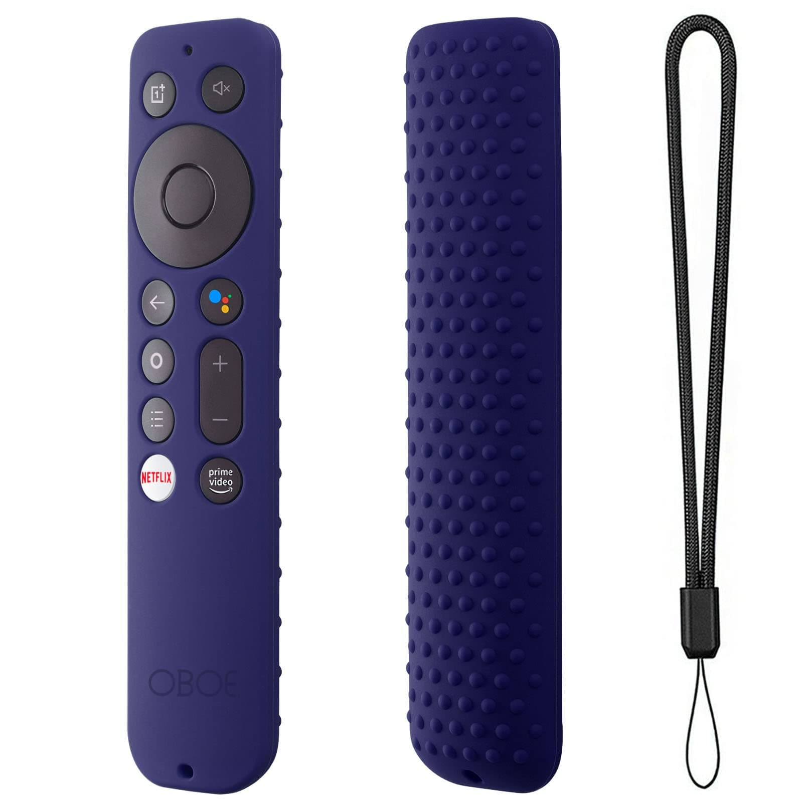 Oboe Silicone Protective Full Wrap Remote Case Compatible with Oneplus Q Series/U Series / Y1S / Y1S Edge Smart LED TV Remote Shockproof Cover with Loop (Dark Blue)