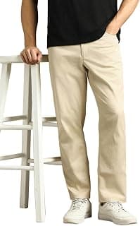 Louis Philippe Men's Slim Fit 5 Pocket Made of Stretch Fabric Solid Casual Trouser
