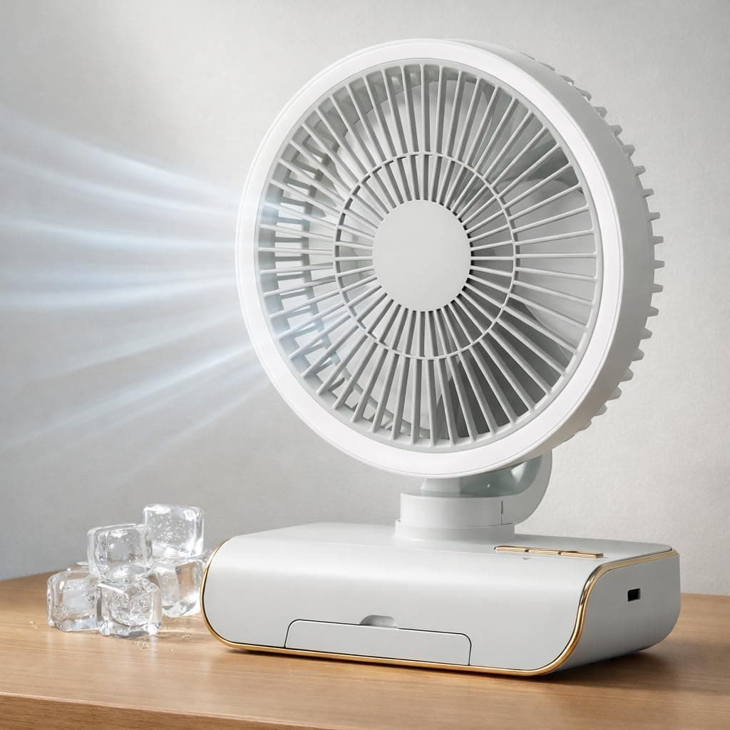 PESOMA Table Fan, Small Portable Desktop Fan with Strong Wind, Quiet Operation Personal Mini Fan for Home Office Bedroom Kitchen Table and Deskto (WHITE-F1)