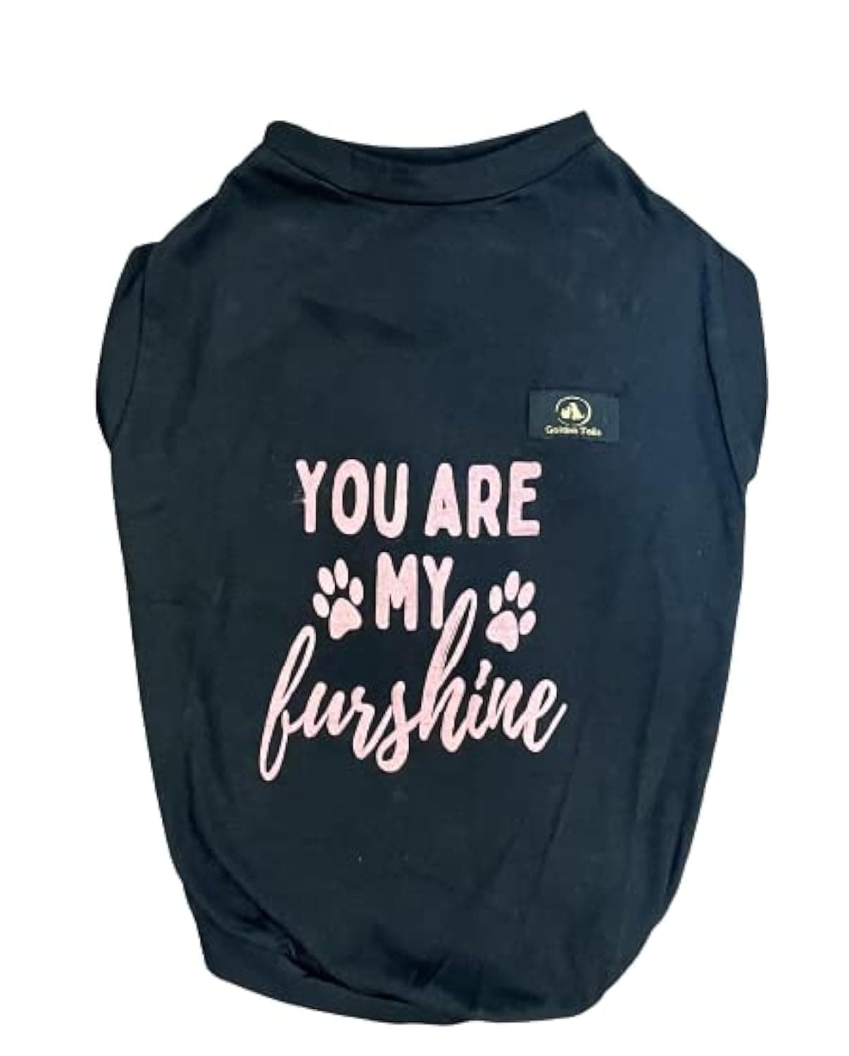 Golden Tails cotton You are My Furshine T-Shirt for Dogs and Cats (Black, XXL 22", 1 count)