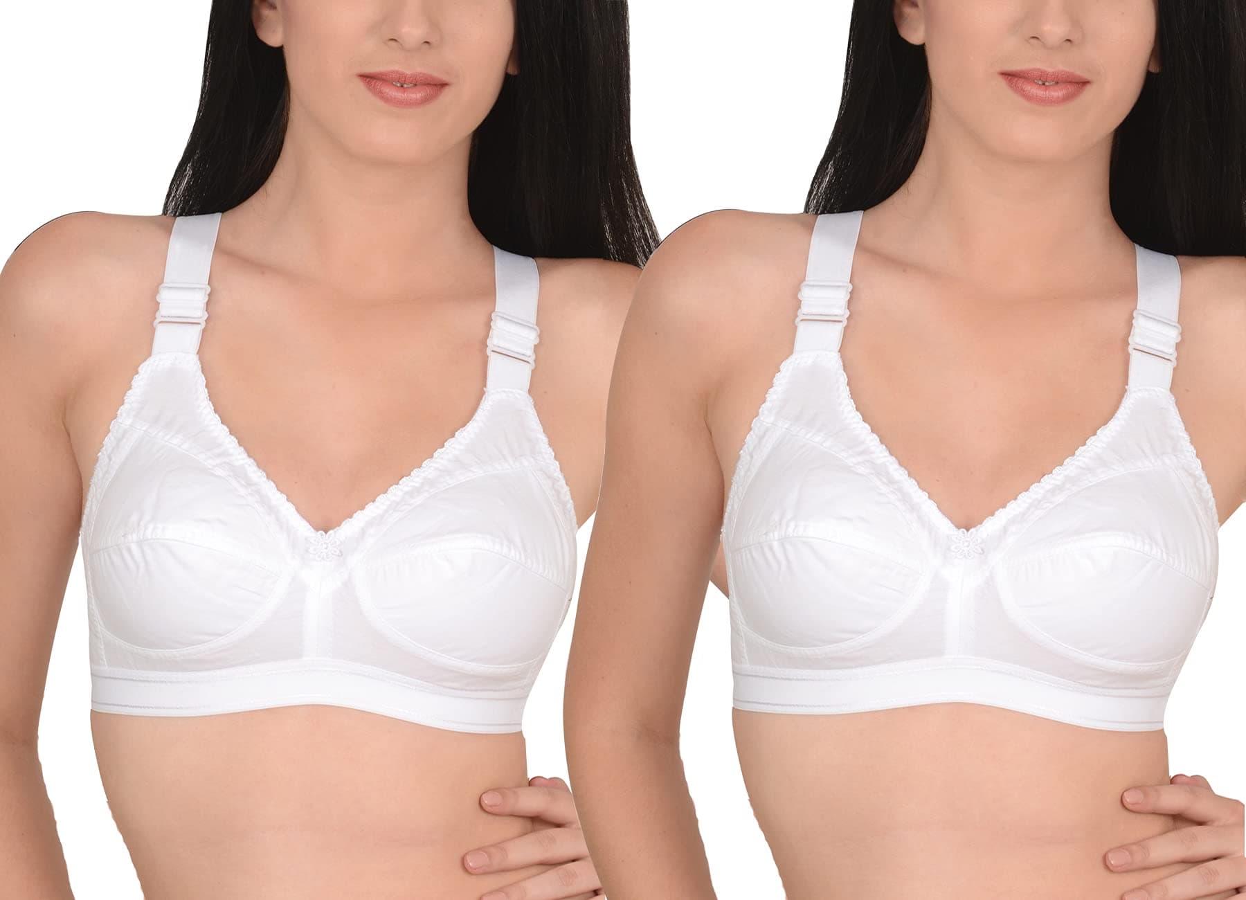Softskin Women's Cotton T-Shirt Bra-Pack of 2 Wire Free Non Padded