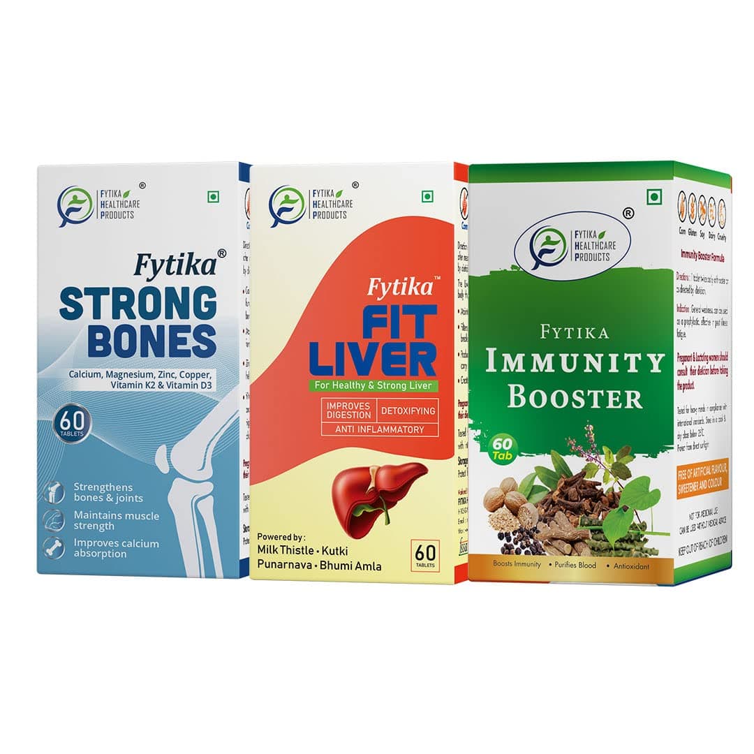 Fytika Strong Bones + Fit Liver + Immunity Booster (Pack of 3) - 180 Tabs