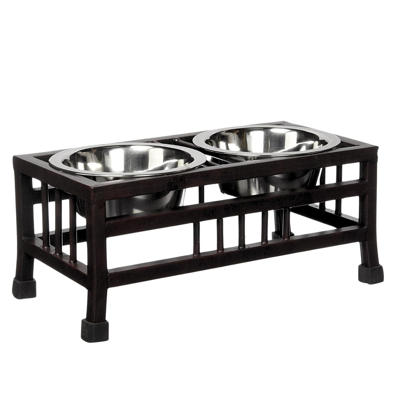 Pets Empire Pet Feeder for Dogs & Cats | Dog Bowl Stand | Stainless Steel Food and Water Bowls with Iron Stand | Dog Bowls Large Size | Large |(900 ml X 2 Bowl)