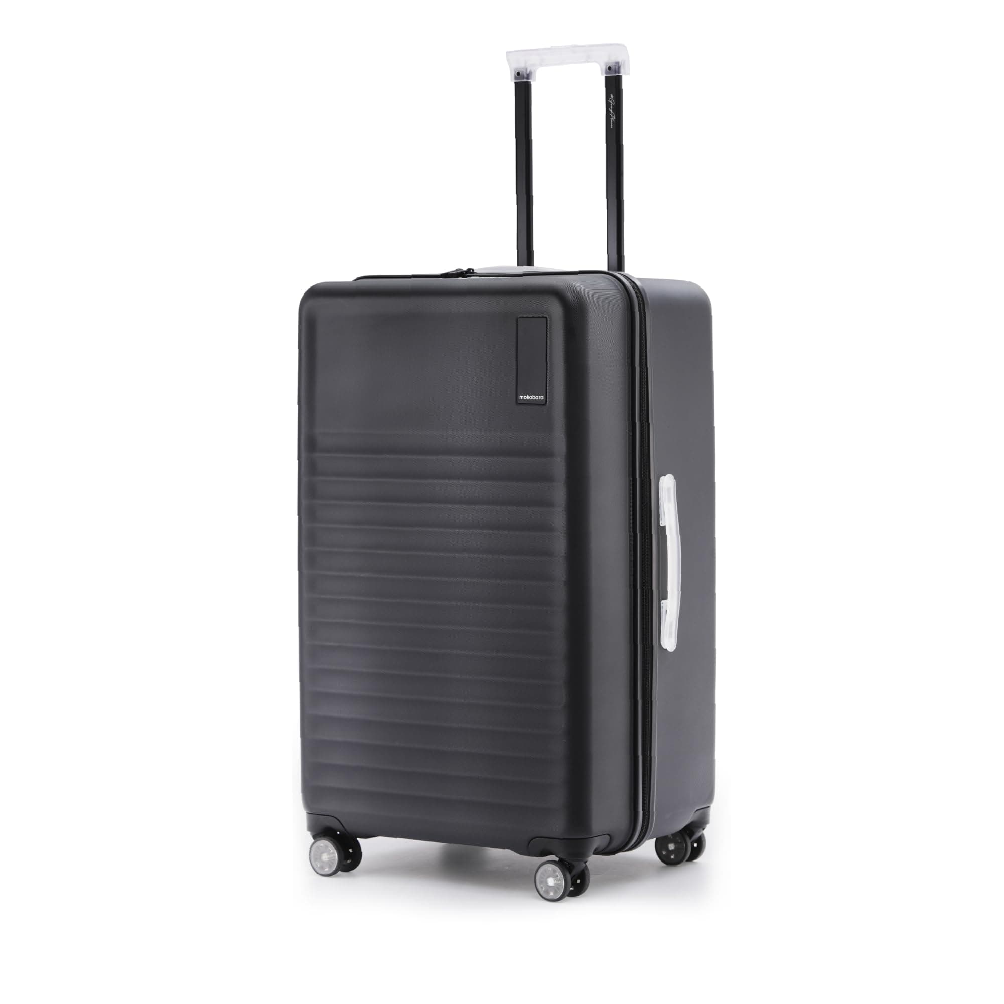 MOKOBARA Aisle Trunk Check-in Large Luggage Trolley Bag-76.5cm(105L),Polycarbonate Hardshell,Frosted Hardware,TSA Lock,YKK Zipper,360° 8 Silent Wheels,Suitcase for 15+ Day Travel,Black(Money Moves)