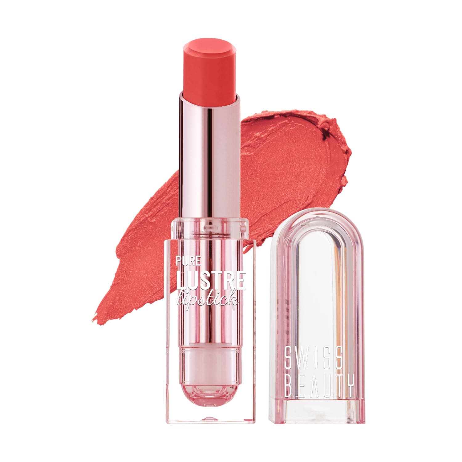 Swiss Beauty Pure Lustre Lipstick | High Shine Finish | Smooth Glide | With Olive Oil & Vitamin E | Hydrating | Shade- Just Peachy, 3.8gm