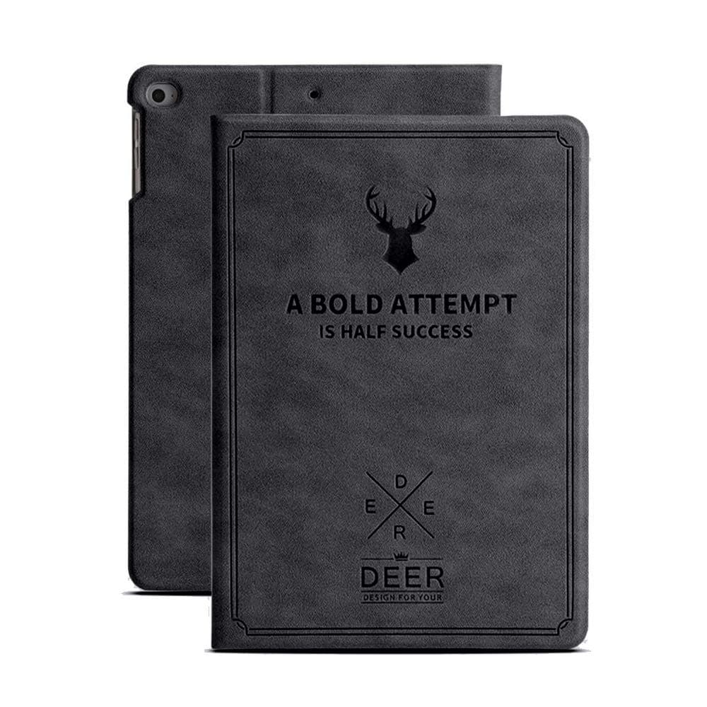 Robustrion Deer Flip Cover for iPad 10.2 inch 7th 8th 9th Gen 10.2", Black | Smart Stand Case Cover for Apple iPad 10.2 inch 9th 8th 7th Gen Generation [Auto Sleep Wake]
