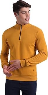 United Colors of Benetton Men Cotton Blend Solid Slim Fit Tshirts (3019J7120I_Yellow S)