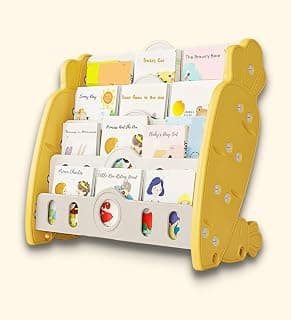 Miniture Carrot-Themed Kids Front-Facing Bookshelf | Book Storage Rack | Kids Bookshelf | Perfect for Home Play Schools & Kindergarten| Book Storage Rack for Toddlers