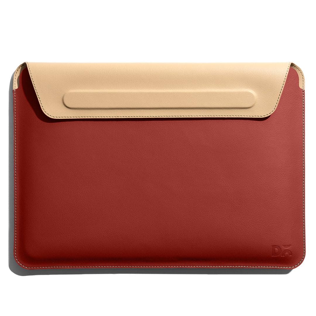 DailyObjects Snap On Envelope Sleeve for MacBook Pro 16 Inch | Solid Terracotta Red Lightweight Faux Leather for Laptops & iPads | Flip Top Magnetic Closure | Sleek Design Durable & Water Resistant