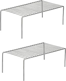 Stainless Steel Under Cabinet Kitchen Dish Rack Expandable Storage Floating Shelves For Kitchen Multipurpose Organizer Extend Up To 580 Mm With Anti-Rust Nano Coating(Pack Of 2)(Nhsp)