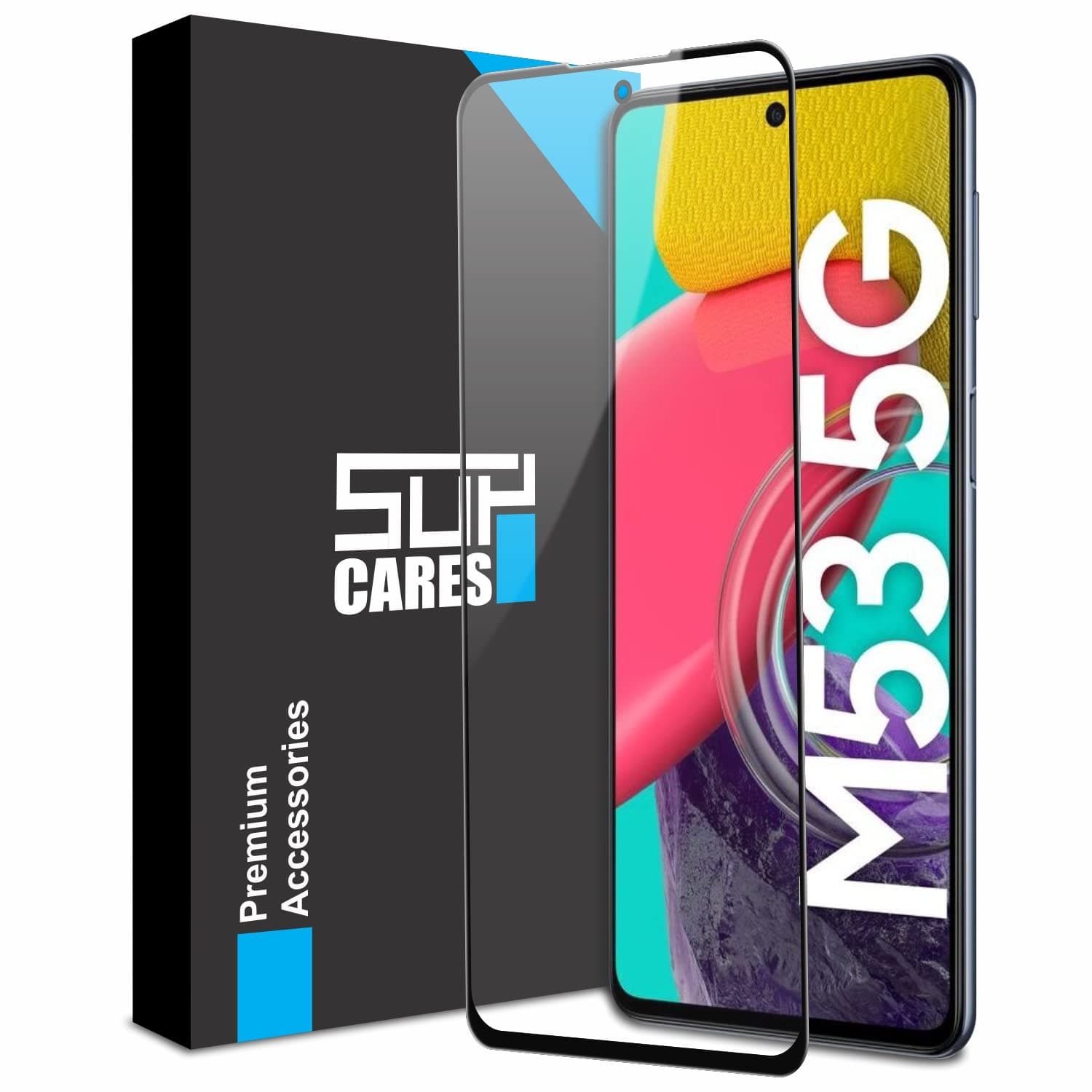 SupCares Tempered Glass for Samsung Galaxy M53, Samsung Galaxy M52 and Samsung Galaxy F54 (6.7 Inch) With Installation Kit | 9H Edge to Edge Screen Protector | Black