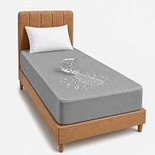 RESTIFY 100% Waterproof Single Size Mattress Protector 72x36 Inch 6x3 Ft Fits Upto 10 Inch Mattress | Premium Terry Cotton Breathable Bed Protector | Mattress Cover for Single Bed | Grey