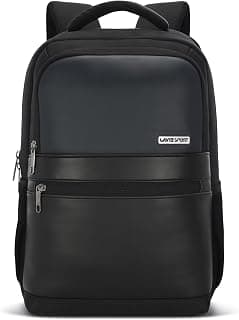 Lavie Sport 45cm Pioneer 24 Litres Laptop Backpack with Trolley Sleeve For Men & Women|Vegan Leather|Office Travel Backpack|Front organizer|Bottle Holder|Fits upto 14" Laptop