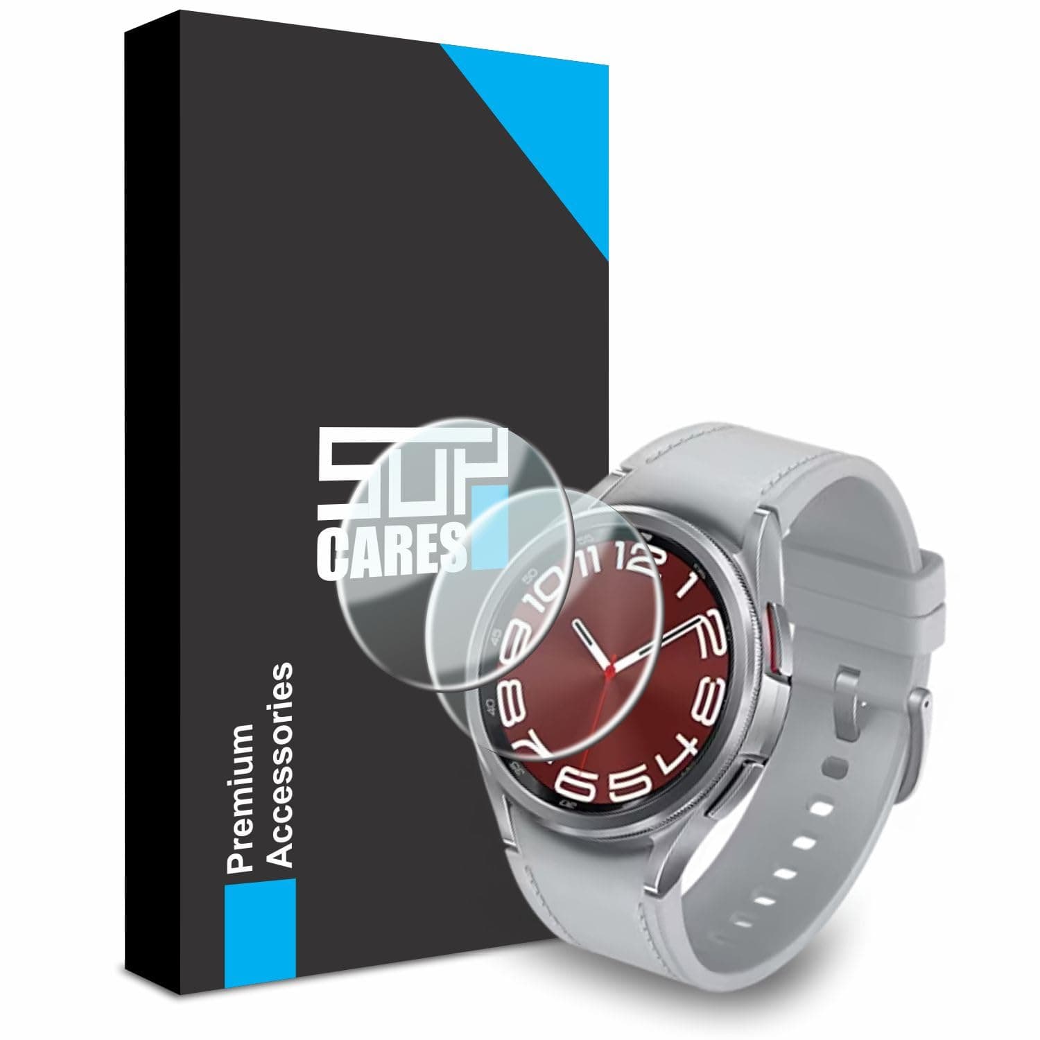 SupCares Military-Grade Gorilla Tempered Glass Screen Protector for Samsung Galaxy Watch 6 Classic (43 mm) With Installation Kit | Transparent | Pack of 2
