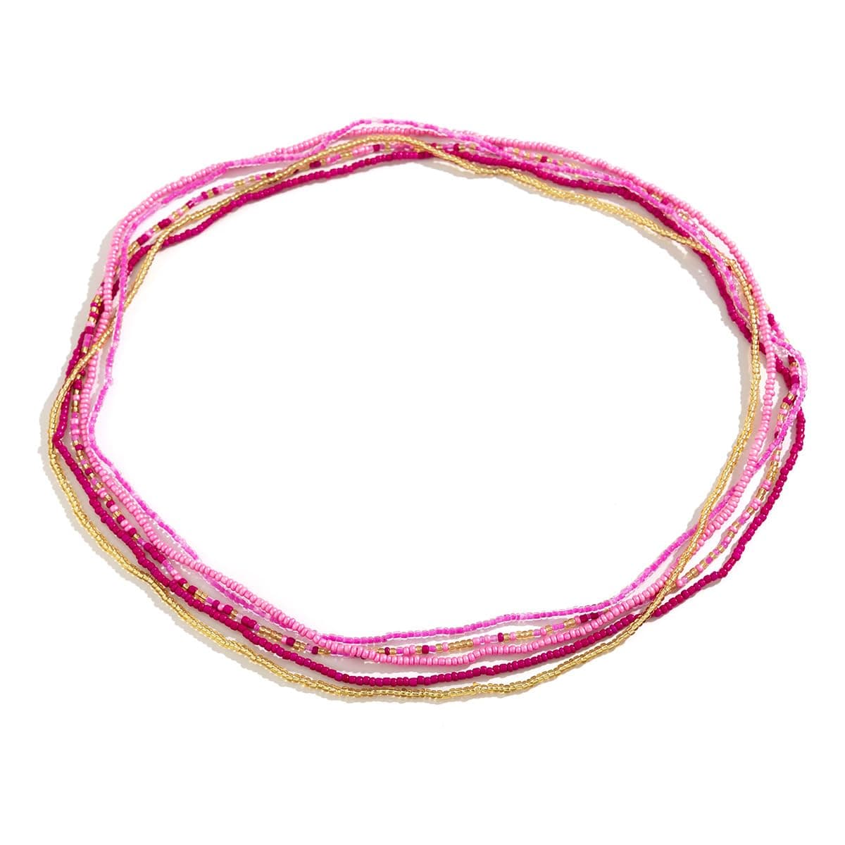 Aaishwarya Multicolor Stretchable Elasticated Waist Chain for Women and Girls| Set of 5 | Bohemian Boho Beaded Hip Chain| Beach Accessory