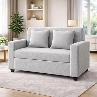 2 Seater Fabric Sofa | Sofa for Living Room & Home | Furniture for Office & Hotels | Fabric Color - Light Grey