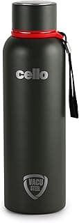 CELLO Duro Kent Insulated Stainless Steel Flask Water Bottle For Daily Use 750 ml, Military Green | Double Wall Vacuum Insulated 24 Hours Hot & Cold Thermos Water Bottle For Office School Gym & Travel