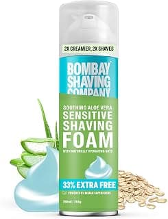 Bombay Shaving Company Sensitive Shaving Foam,266 ml (33% Extra) with Aloe Vera & Oats (Aloe Vera)