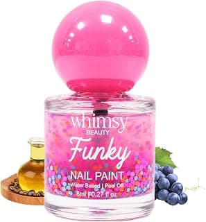 Whimsy Beauty Nail Polish for Girls | Peel Off Water Based Nail Colour with Non Toxic Formula | Safe Play Nail Paint for Daughters | 4 to 16 Years | Organic, Natural, Chemical Free (Funky Confetti)
