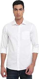 Colorplus Men Slim Fit Plain Pattern Pure Cotton Plain Collar Full Sleeve Casual Shirt