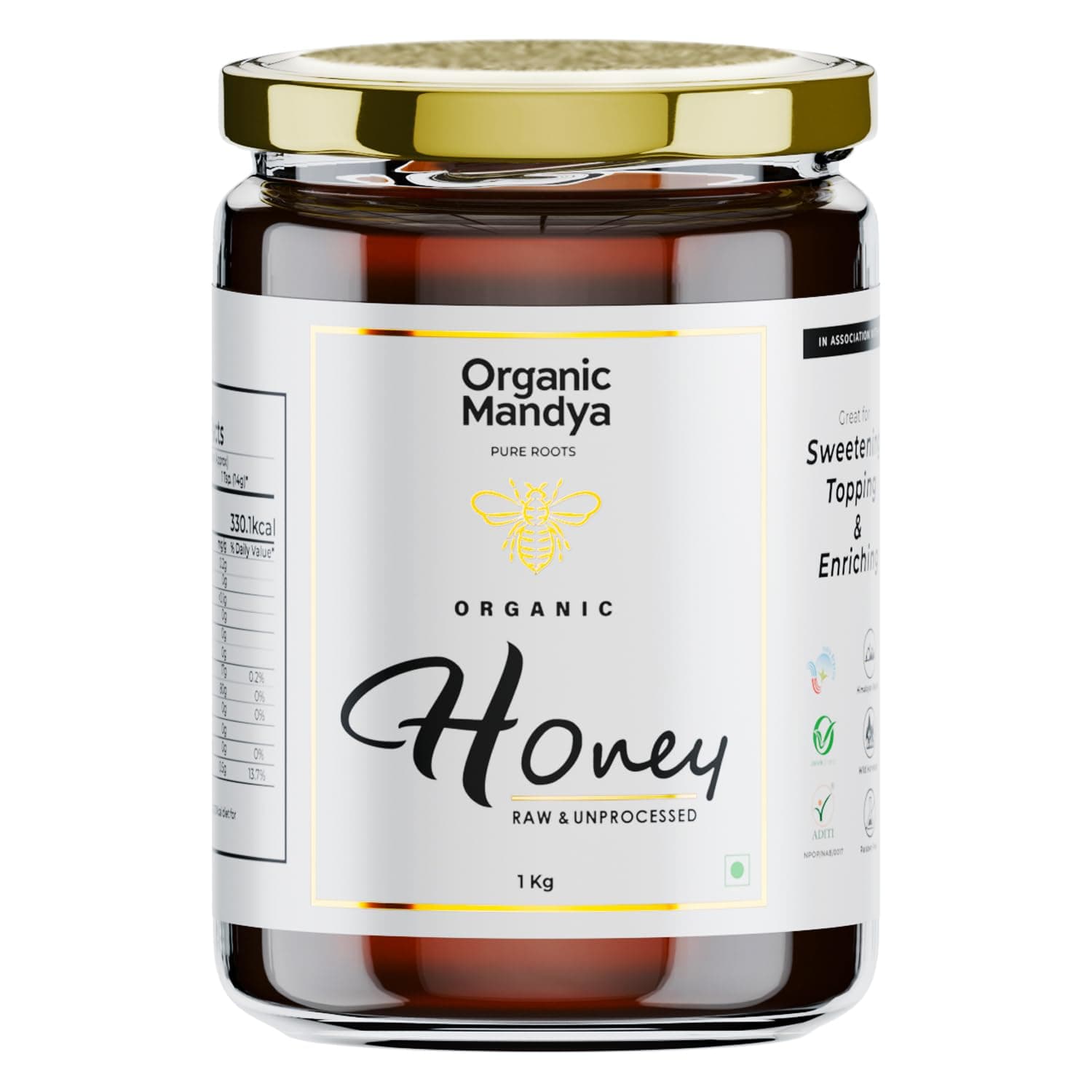 Pure Honey 1kg – Raw Wild Forest Honey | Organic Honey, Natural Unprocessed Honey by Organic Mandya
