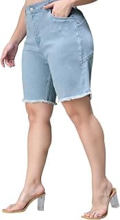 Miss Chase A+ Women's High Rise Clean Regular Stretchable Denim Shorts