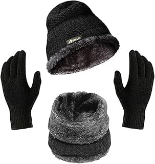 Boldfit Winter Cap for Women Woolen Winter Cap for Men with Neck Warmer & Gloves Set Beanie Cap for Men Winter Wear Woolen Cap for Women Thermal Cap Winter Wear for Men Beanies Cap