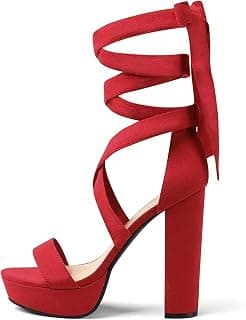 JM LOOKS Women's Strappy Heel Sandals with Comfortable Sole and Lace-Up Design for Women & Girls