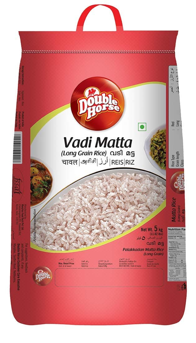 Double Horse Nutritious Bran Retained Matta Red Rice 5Kg | Parboiled | Kerala Traditional | Export Quality