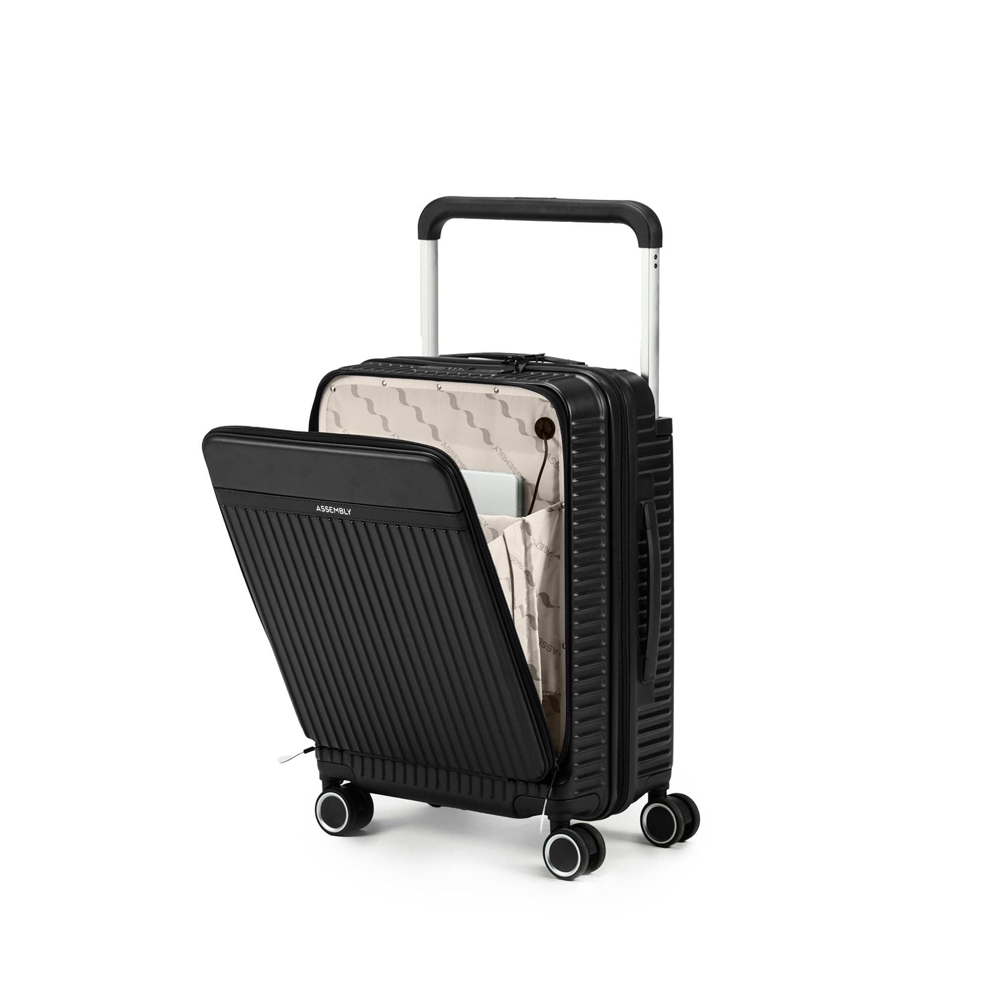 Assembly Rover Pro 20 Inch Cabin Trolley Bag Hard Shell Polycarbonate Suitcase with Laptop Compartment Wide Trolley Design with TSA Lock 8 Spinner