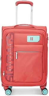 Skybags Polyester Solid Pattern Vanguard Plus 8W Exp Str 71 Softshell 4 Wheel Inlineskatewheel Suitcase/Trolley Bag (Coral, Medium), H-70 Centimeters