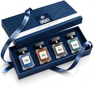 Engage Gift Assorted Luxury Perfume Set for Men 80ml (20ml x 4) |4 Unique EDP Fragrances | Long Lasting |Travel Size Perfume Combo|Birthday, Anniversary, Wedding Gift|No Paraben|Dermat-Tested