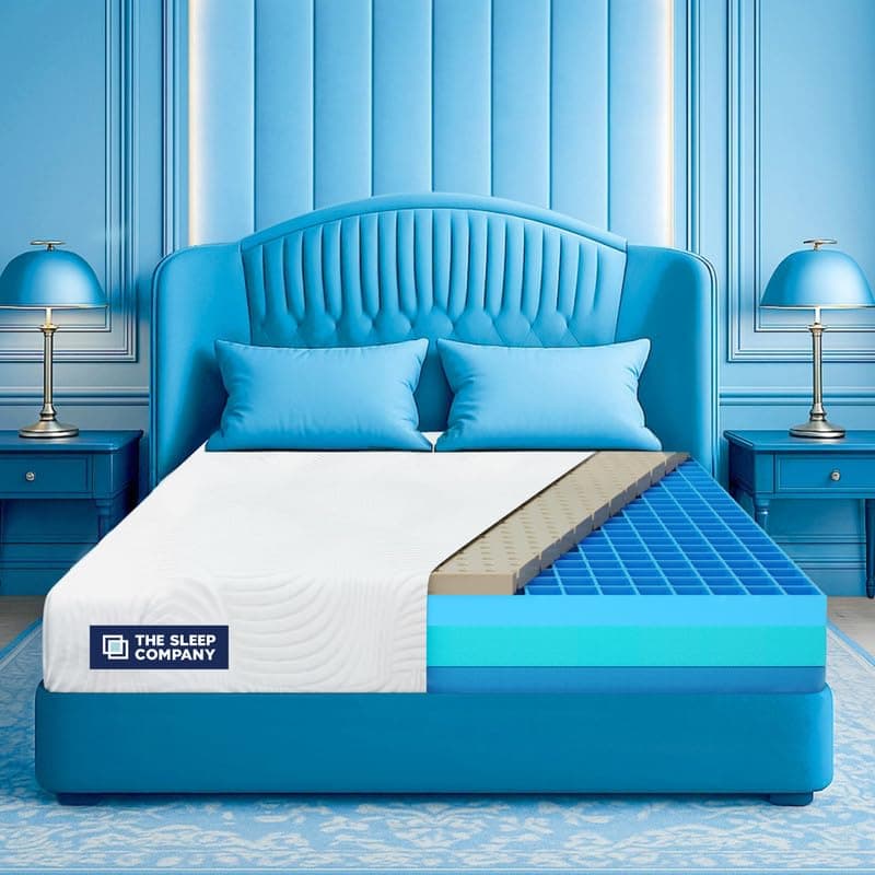 The Sleep Company Luxe Pro Mattress | SmartGRID + Natural Latex | Plush Medium-Soft Feel | Premium Latex for Luxury Sleep | Double Size Bed Mattress 78x48x8