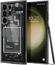 Spigen Ultra Hybrid | Samsung Galaxy S23 Ultra Case [Air Cushion Protection] [Semi Transparent] Galaxy S23 Ultra Back Cover | TPU+PC - Zero One Black