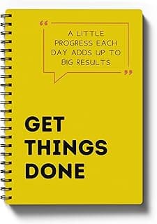 Amazon Brand - Umi Daily Planner Undated, Schedule Your Day, Manage to-do List, Goals Tracker, Wellness Tracker (Yellow - Daily Planner Get Things Done)