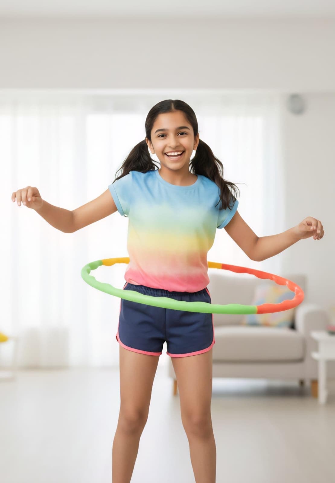 Protoner 30-Inch Hula Hoop, 6 Segment Snap-Together Design, Colorful Portable Exercise Fitness Toy for Kids & Beginners, Durable Non-Toxic Plastic, Lightweight